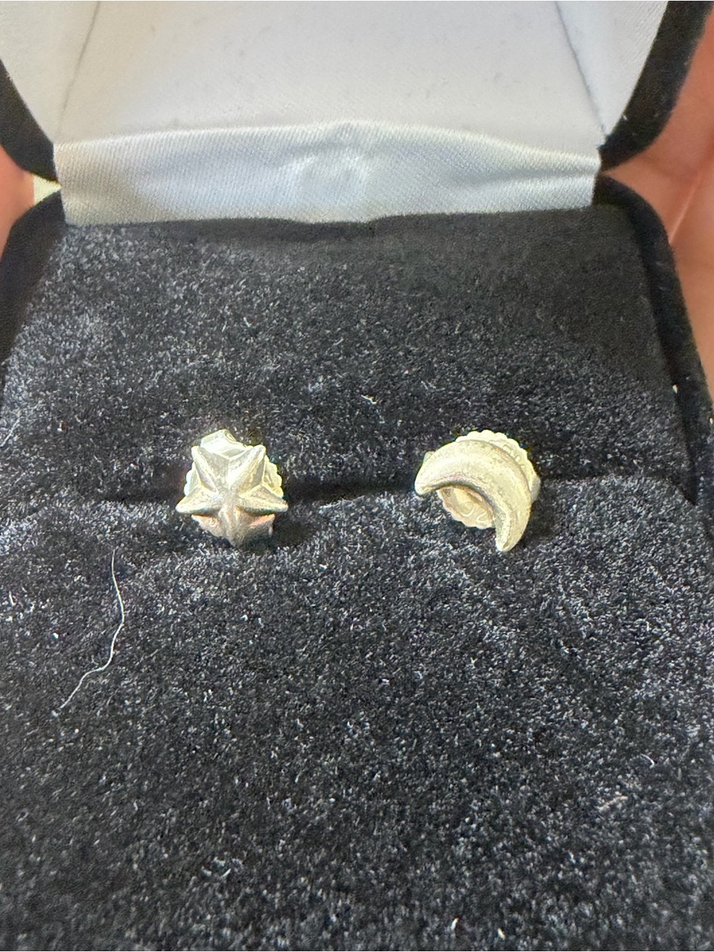 ๐โญ James Avery Retired Sterling Silver Moon & Star Stud Earrings